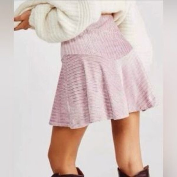 Free People Camden Striped Velvet Mini Skirt - Picture 2 of 3